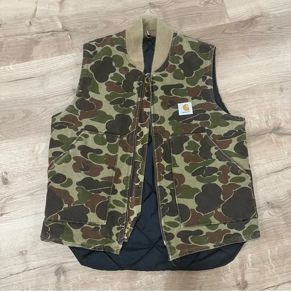 VINTAGE Men’s Carhartt Camo Vest - Picture 1 of 5